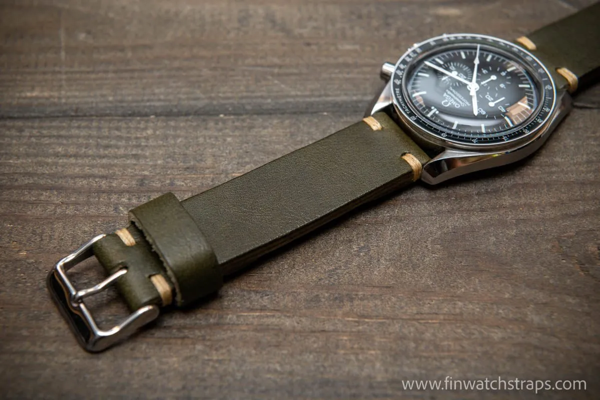 Leather Watch Strap, Italian Vachetta watch band. Handmade in Finland, 16,17,18,19,20,21,22,23,24,25,26 mm.