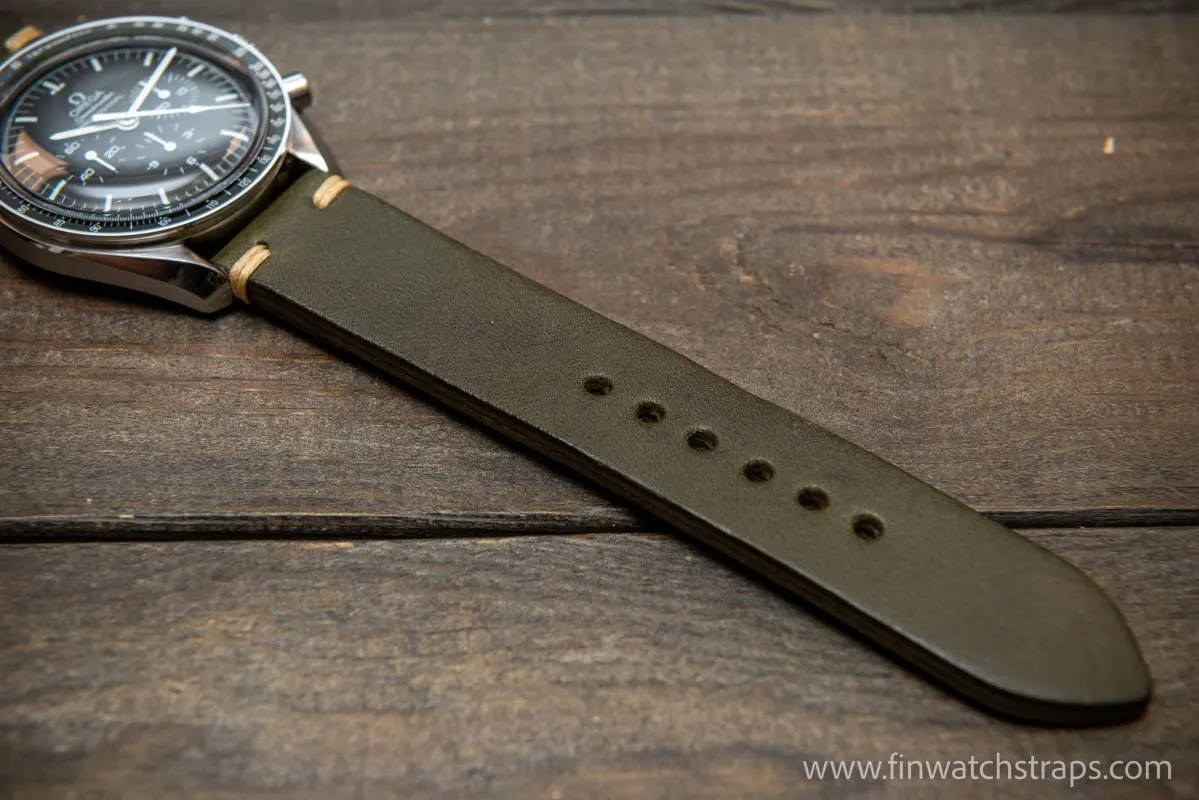 Leather Watch Strap, Italian Vachetta watch band. Handmade in Finland, 16,17,18,19,20,21,22,23,24,25,26 mm.