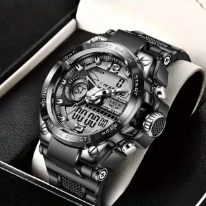 LIGE Men Digital Military Waterproof Watch