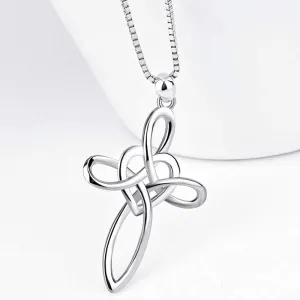 Lovely Sterling Silver Cross Pendant Necklace