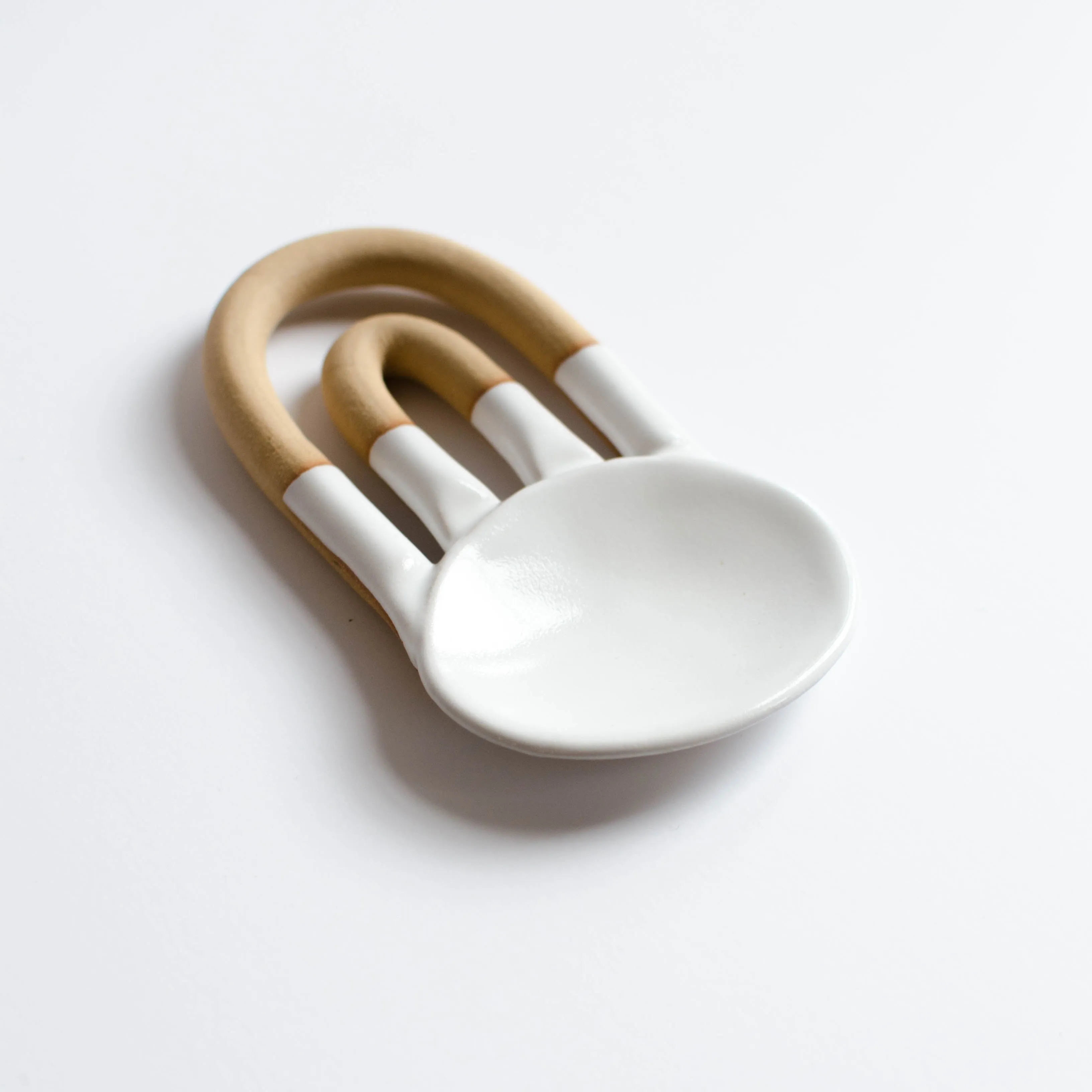 Medium Double Oval Serving Spoon | White