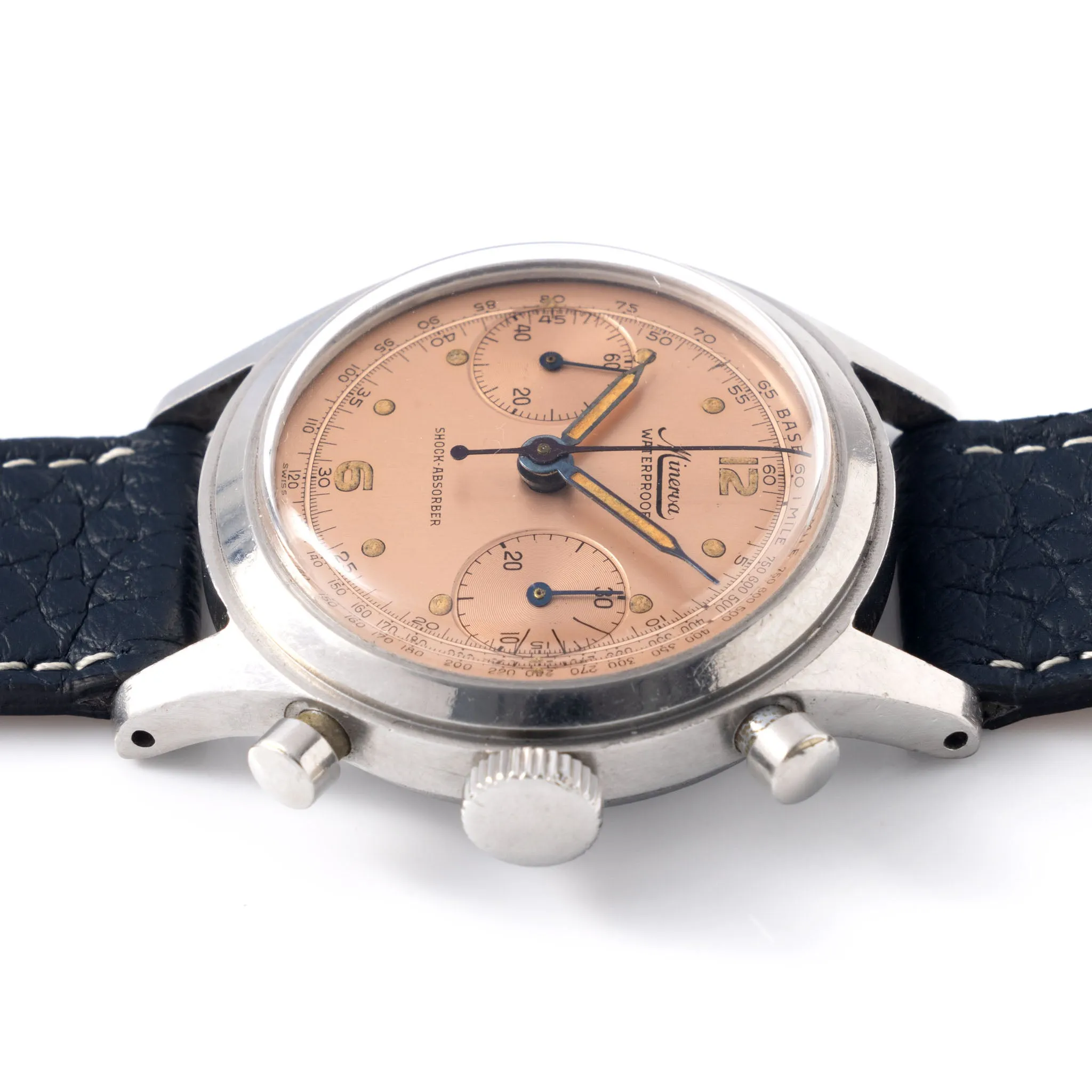 Minerva Chronograph Salmon Dial Cal 13-20ch Ref 1335