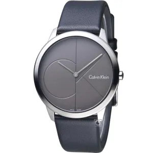 NEW Calvin Klein Minimal Leather Men Watches - Black Dial K3M211C3