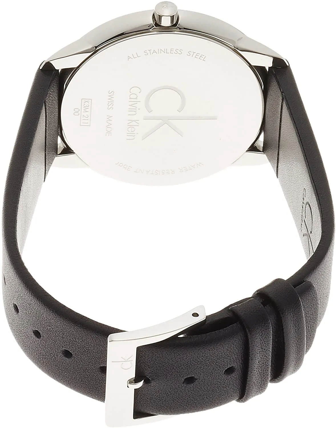 NEW Calvin Klein Minimal Leather Men Watches - Silver Dial K3M211C6