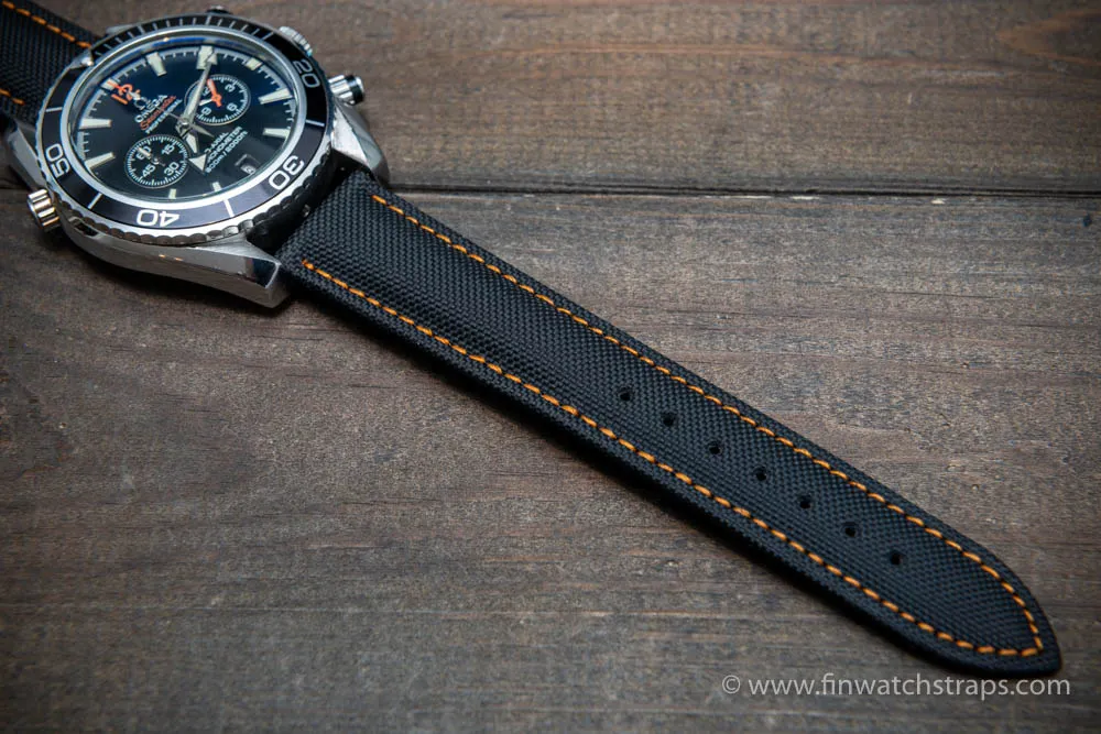 Omega watch strap, canvas with leather lining 22x20 mm, 21x20 mm, 20x18 mm, 19x18mm.