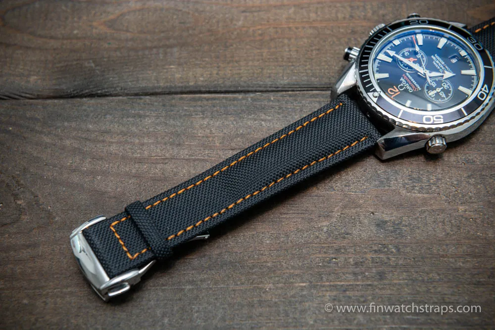 Omega watch strap, canvas with leather lining 22x20 mm, 21x20 mm, 20x18 mm, 19x18mm.