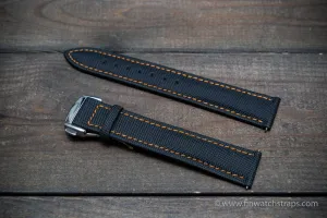 Omega watch strap, canvas with leather lining 22x20 mm, 21x20 mm, 20x18 mm, 19x18mm.