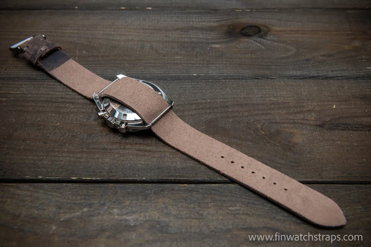 One-piece military watch band, Horween leather watch strap 10-26mm.