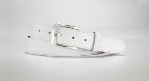 Pebble Grain Leather 1 3/8" - 35mm (White)