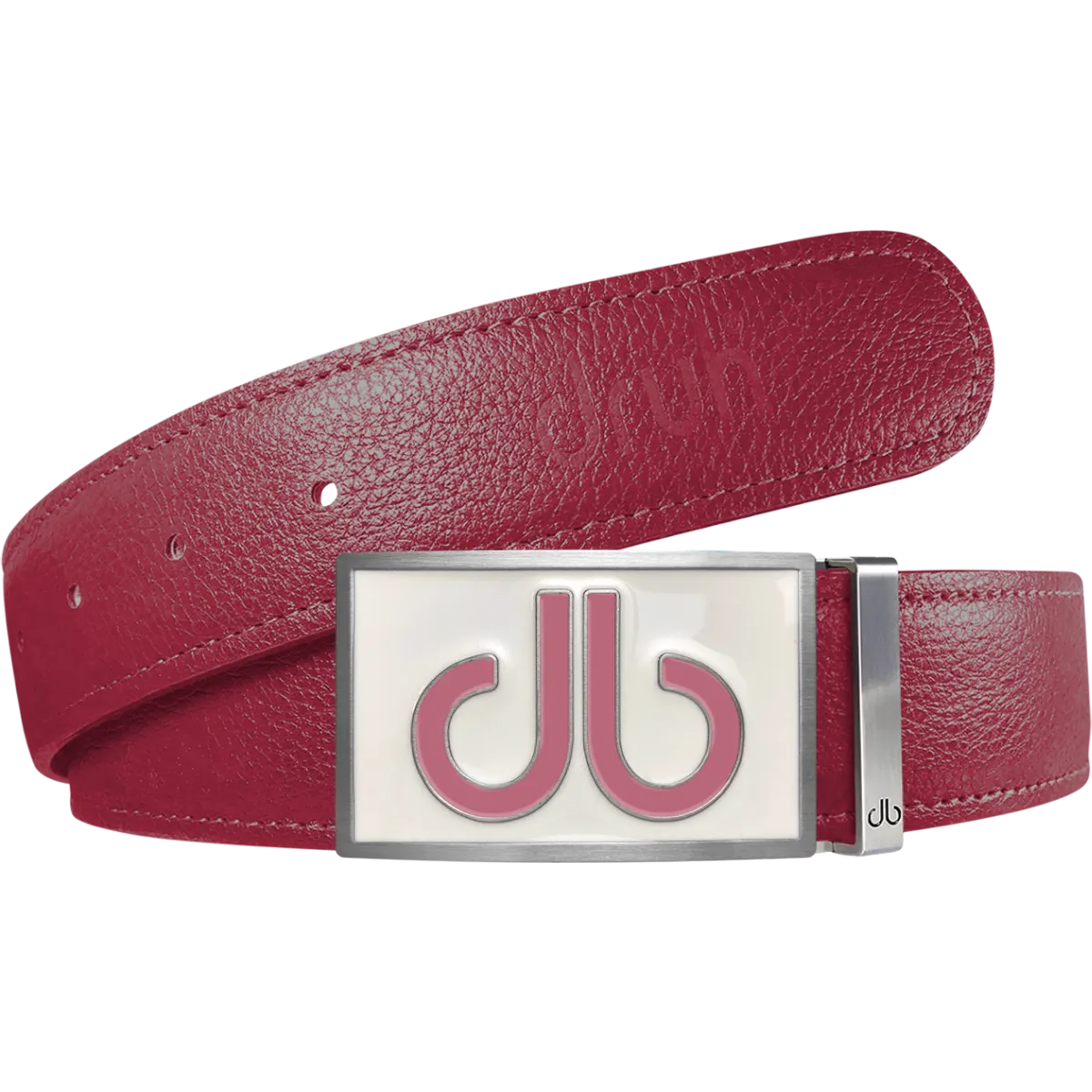 Pink Full Grain Leather Texture Belt with Buckle