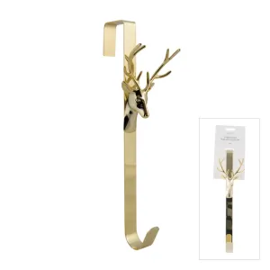 Pure Christmas Deer Antler Door Wreath Holder Gold 10x13x38cm