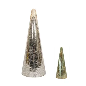 Pure Christmas LED Mercury Glass Cone Tree Gold 15 x 40cm