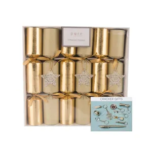 Pure Christmas Platinum Star Cracker Gold/Champagne Box 6