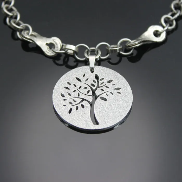 Reversible Stainless Steel Tree of Life Necklace