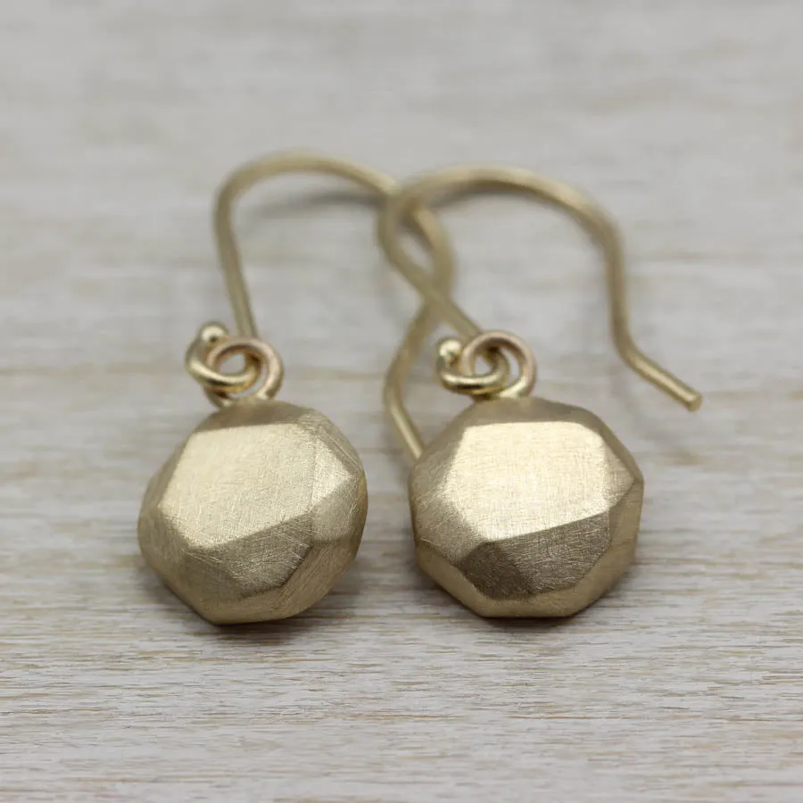 Round Faceted Dangle Earrings