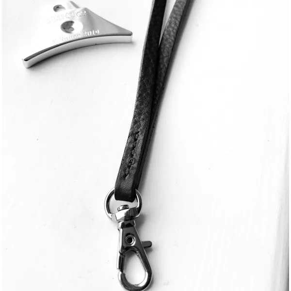 Soft Slimline Italian Leather Long Lanyard