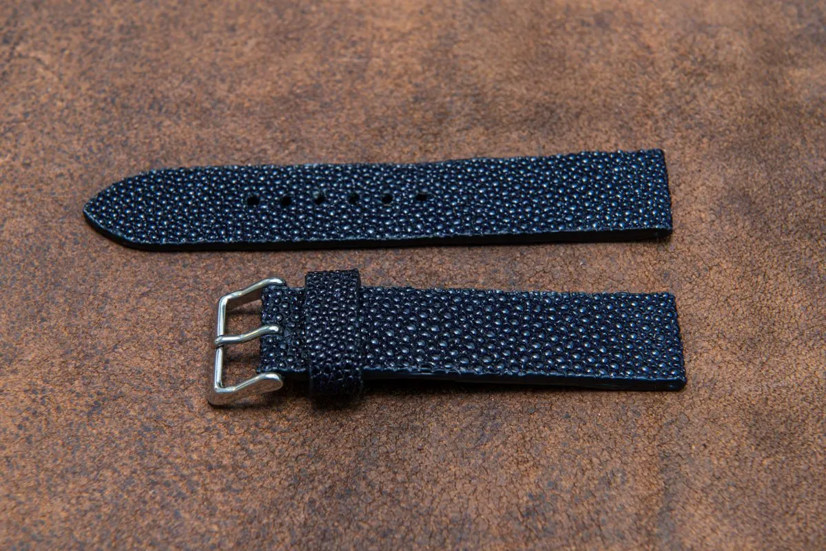 Stingray leather watch strap/ night blue