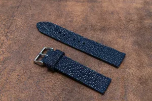 Stingray leather watch strap/ night blue