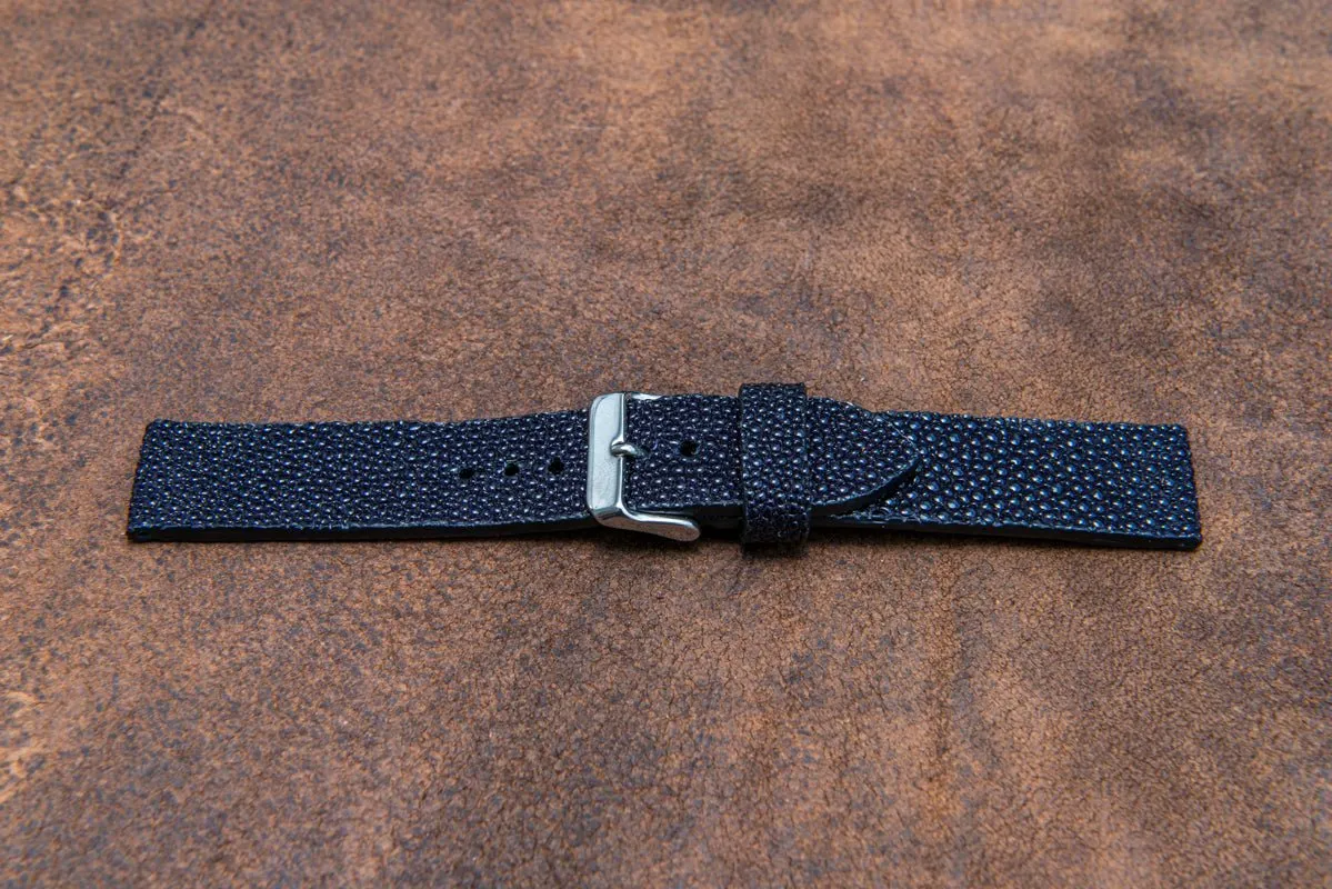 Stingray leather watch strap/ night blue