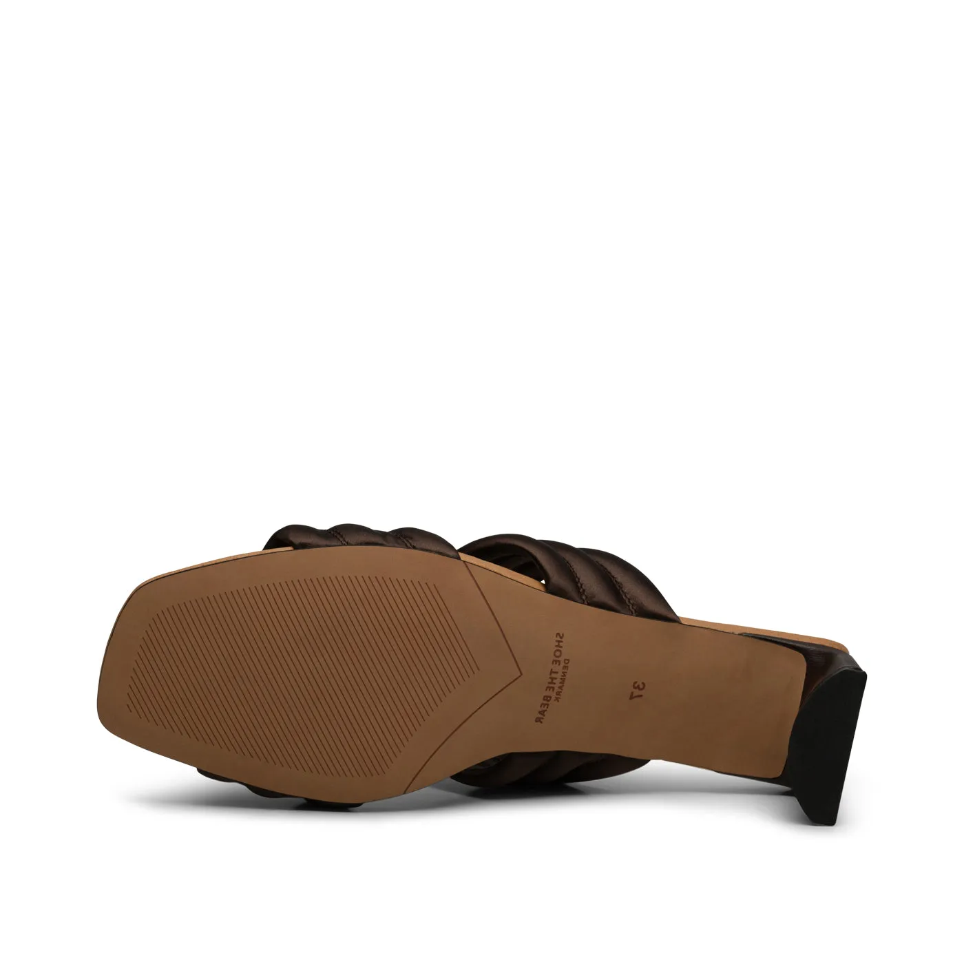 Sylvi heel textile - BROWN SATIN