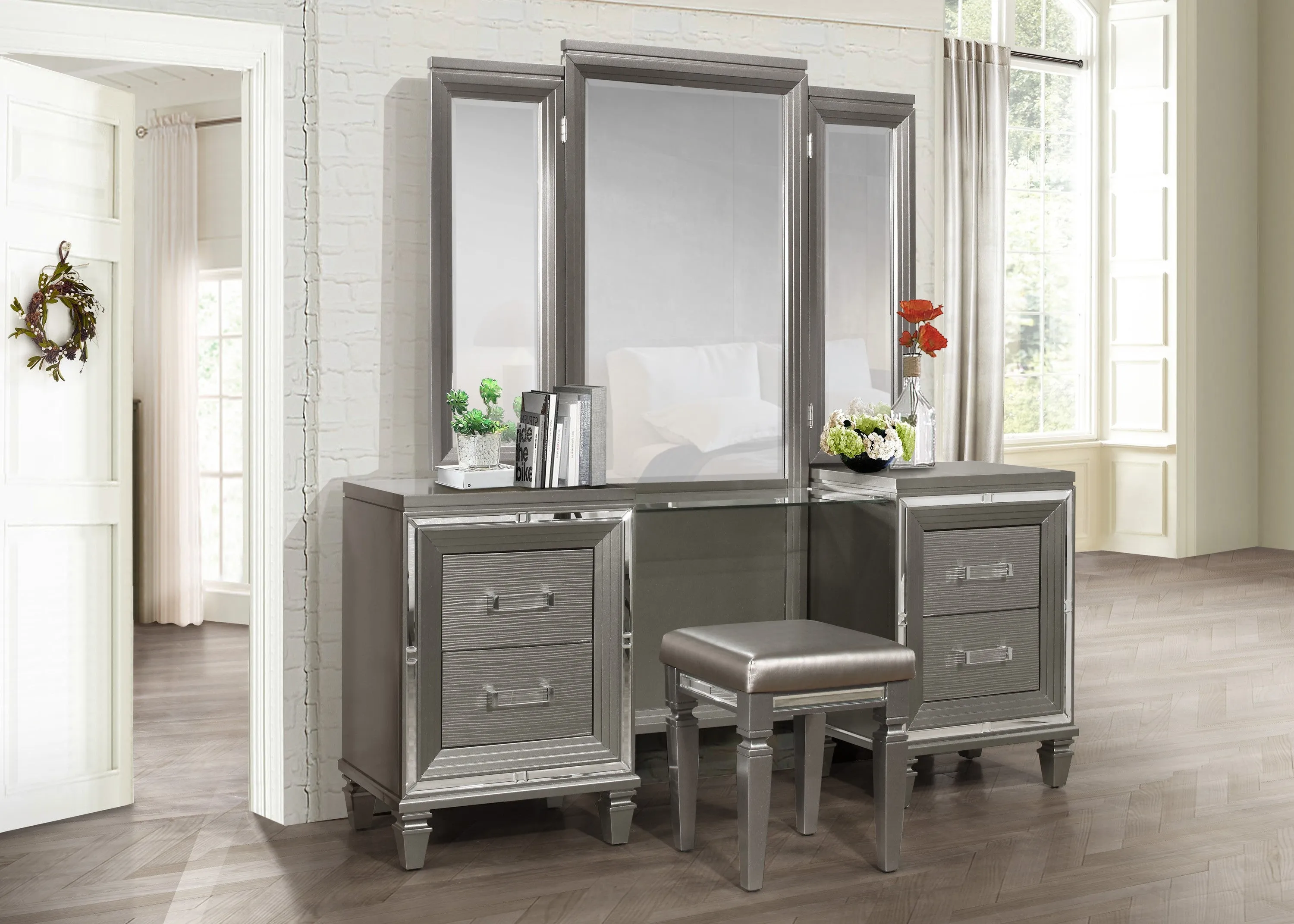 Tamsin Silver-Grey Storage Bedroom Collection