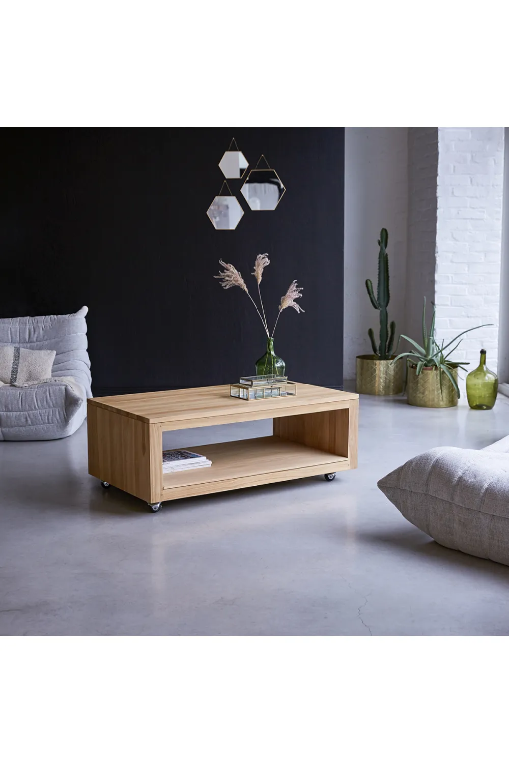 Teak Modern Minimalist Coffee Table | Tikamoon Anoa