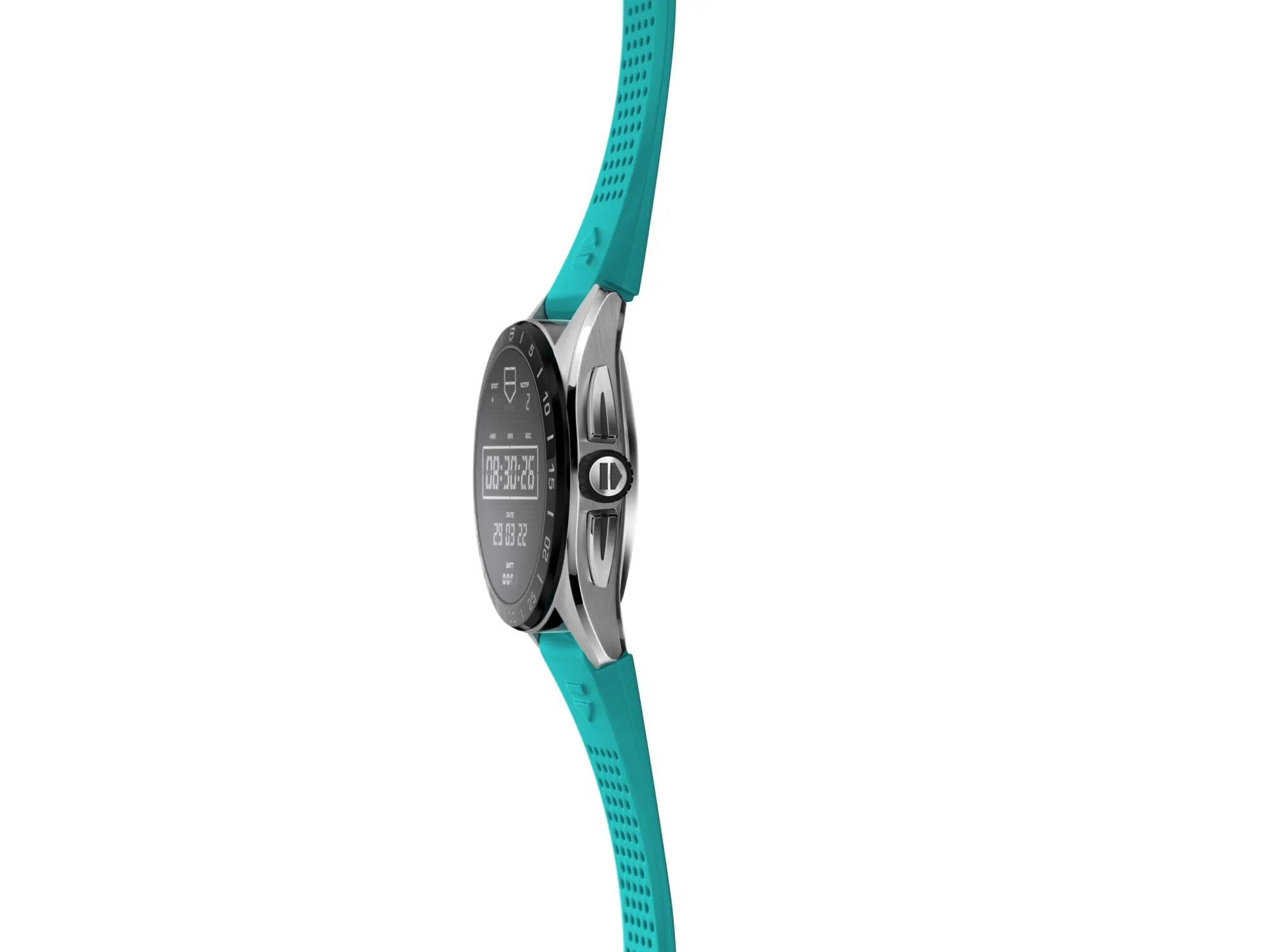 TH Watch Connected Calibre E4 45 Light Blue Rubber