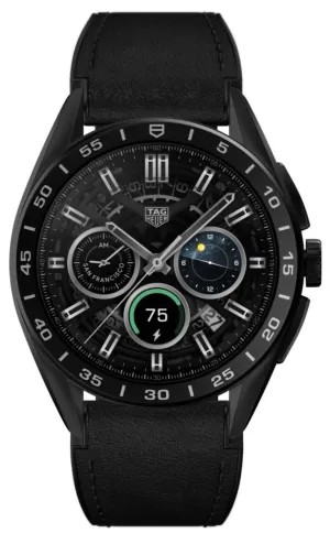 TH Watch Connected Calibre E4 45 Titanium Black Leather