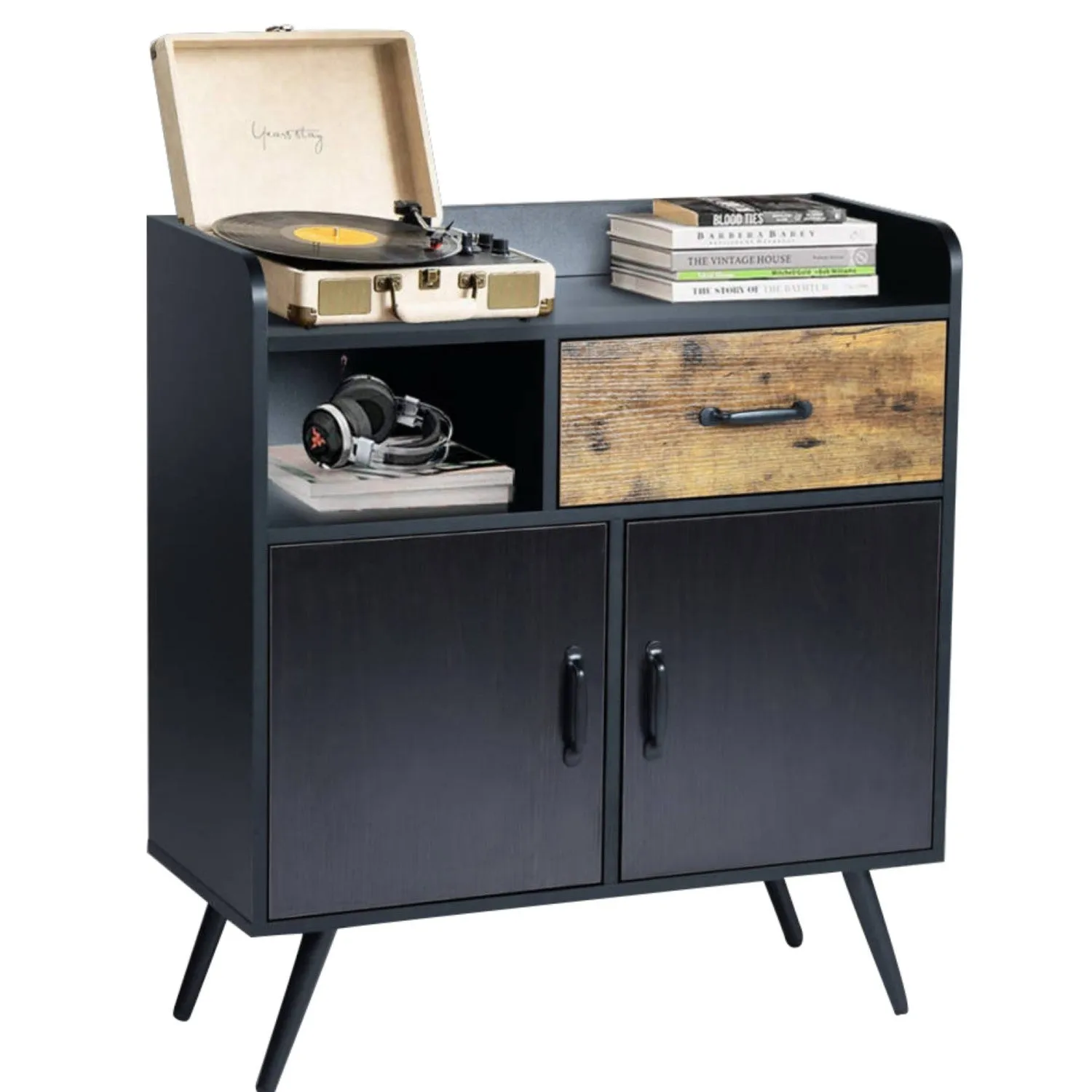 Vold Black Manufactured Wood Sideboard - Homy Casa