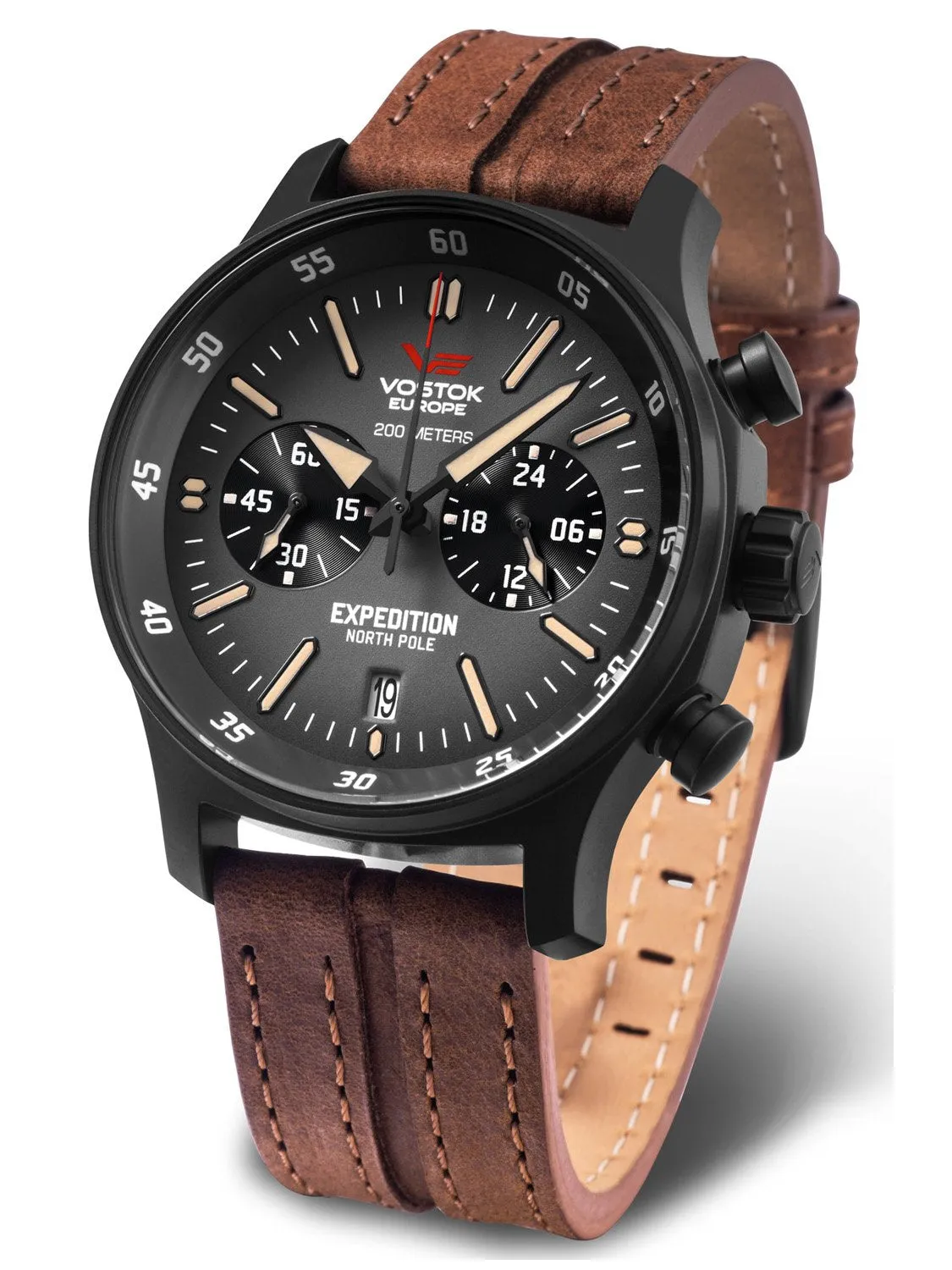 Vostok-Europe Expedition North Pole-1 Brown Leather Watch VK64/592C558