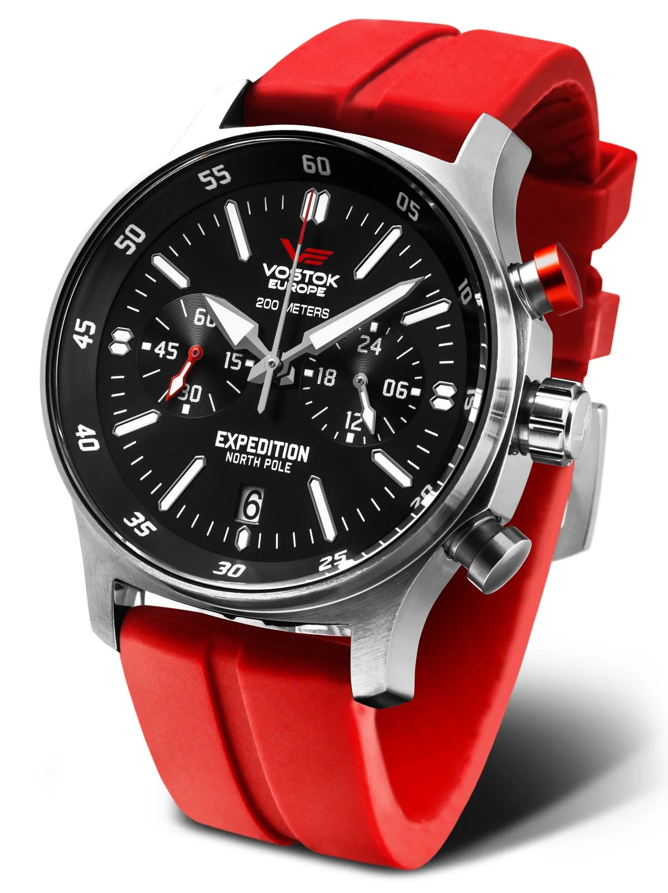 Vostok-Europe Expedition North Pole-1 Red Silicone Watch VK64/592A559R