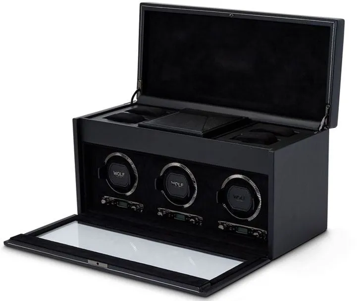 WOF Watch Winder British Racing Black Triple StORSage