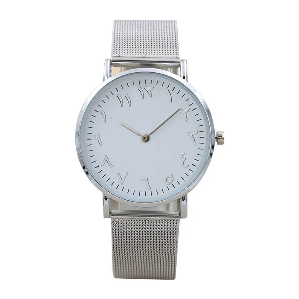 Women Arabic numerals Quartz Stainless Steel Watch